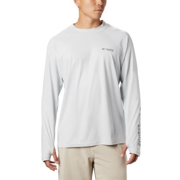 Columbia Muške Majice S Kapuljačom - PFG Terminal Deflector Zero Mock Long Sleeve Sive | UWQN-10659